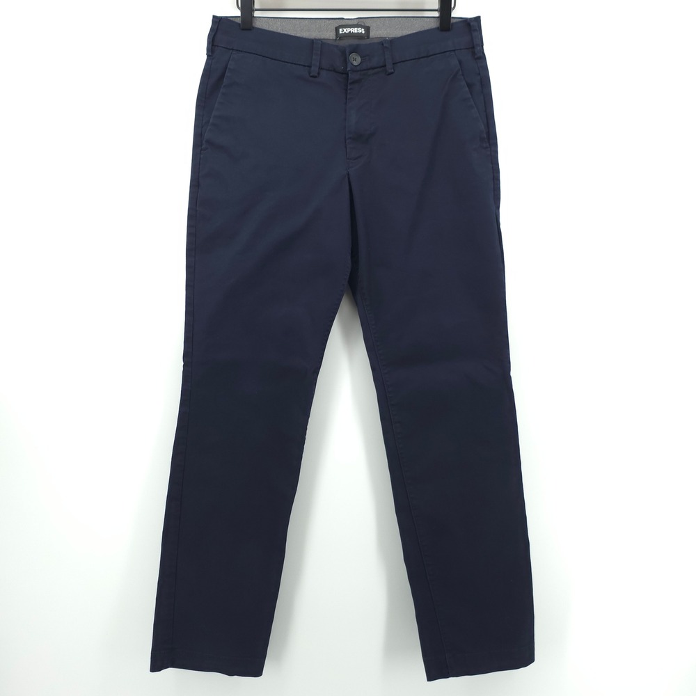 Express Mens Pants Slim Chino 29x30 Navy Blue Workwear Office Casual